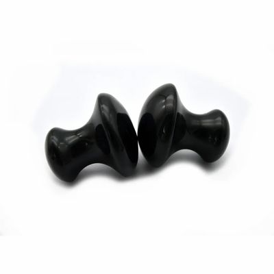 Natural Black Obsidian Mushroom Gua Sha Beauty Massage Stone for Face Body Care Essential Accessory Set