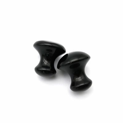 Natural Black Obsidian Mushroom Gua Sha Beauty Massage Stone for Face Body Care Essential Accessory Set