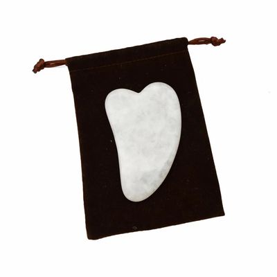Hand-Held Gua Sha Tool Made of White Jade for Effective Muscle Massage and Beauty Care