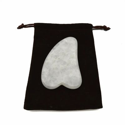 Hand-Held Gua Sha Tool Made of White Jade for Effective Muscle Massage and Beauty Care