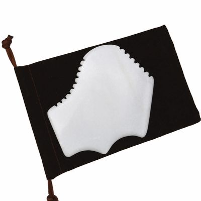 Facial Massager Infrared Physiotherapy Natural White Jade Gua Sha Board for Scraping Therapy 2024 Design