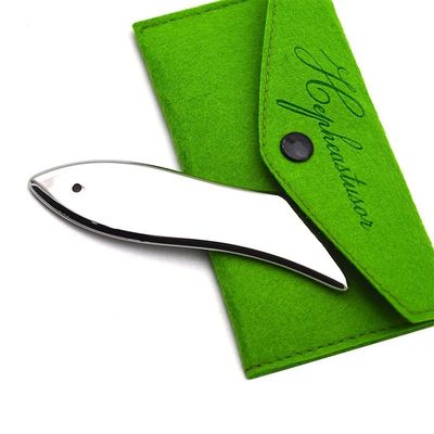 2024 Hot Fish-shaped Stainless Steel Scraper Hand-held Facial Massage Gua Sha Tool for Face Lift and Skin Rejuvenation