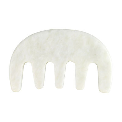Head Spa Massager Chinese Natural White Xiuyan Jade Gua Sha Scraping Comb for 2024 Trending Massage Tools
