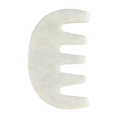 Head Spa Massager Chinese Natural White Xiuyan Jade Gua Sha Scraping Comb for 2024 Trending Massage Tools