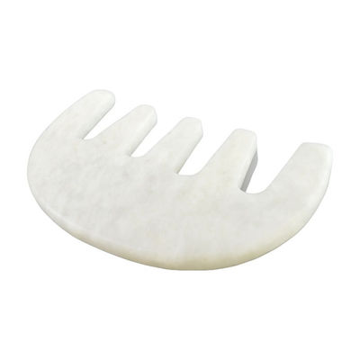 Head Spa Massager Chinese Natural White Xiuyan Jade Gua Sha Scraping Comb for 2024 Trending Massage Tools