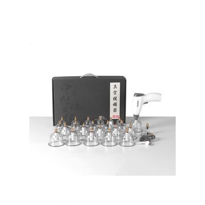 20 Pieces Electric Vacuum Cupping Set for Body Cupping Therapy Manual Gua Sha Tools and Plastic Suction Cupping Included