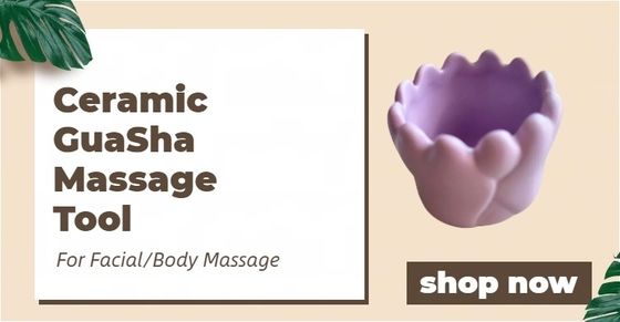 Body Massage Equipment Custom Logo White Ceramic Scalp Massage Tools for Purple Guasha Porcelain Skin Care Stone Gua sha