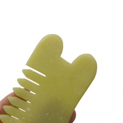 Body Healthcare Massage Natural Xiu Yan Jade Stone Scraping Guasha Comb Hair Facial Scalp Gua Sha Brush Tools for Head