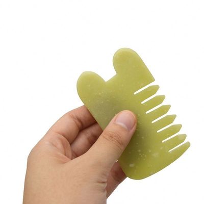 Body Healthcare Massage Natural Xiu Yan Jade Stone Scraping Guasha Comb Hair Facial Scalp Gua Sha Brush Tools for Head
