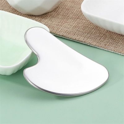 Customized Logo Skin Care Tool Stainless Steel Heart-shaped Gua Sha Board for Facial Lifting Metal Massager
