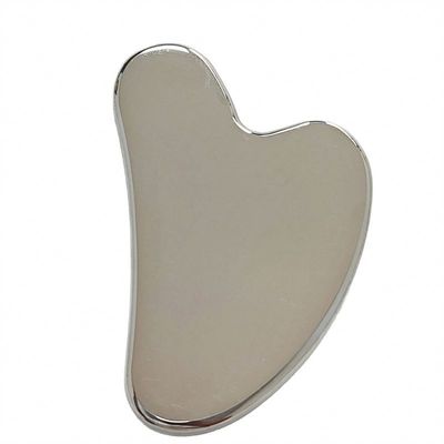 Customized Logo Skin Care Tool Stainless Steel Heart-shaped Gua Sha Board for Facial Lifting Metal Massager
