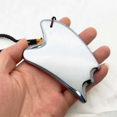 Natural Board Terahertz Gua Sha Facial Massage Tool Silver Heart Shape Massager for Scraping and Trigger Point Treatment