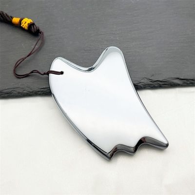 Natural Board Terahertz Gua Sha Facial Massage Tool Silver Heart Shape Massager for Scraping and Trigger Point Treatment