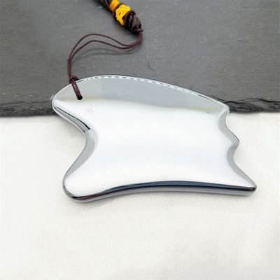 Natural Board Terahertz Gua Sha Facial Massage Tool Silver Heart Shape Massager for Scraping and Trigger Point Treatment