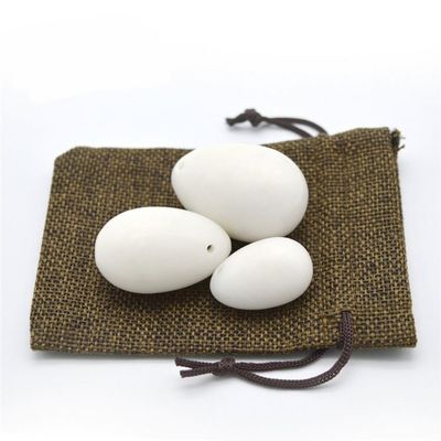 Body 45*30mm White Jade Yoni Eggs Set Tightening Vaginal Muscles and Healing Stones for Kegel Exercise