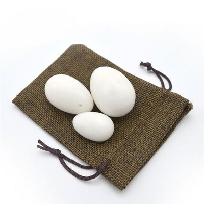Body 45*30mm White Jade Yoni Eggs Set Tightening Vaginal Muscles and Healing Stones for Kegel Exercise