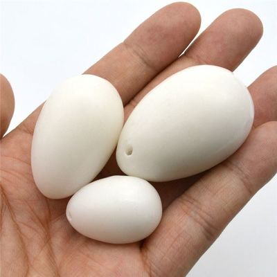 Body 45*30mm White Jade Yoni Eggs Set Tightening Vaginal Muscles and Healing Stones for Kegel Exercise