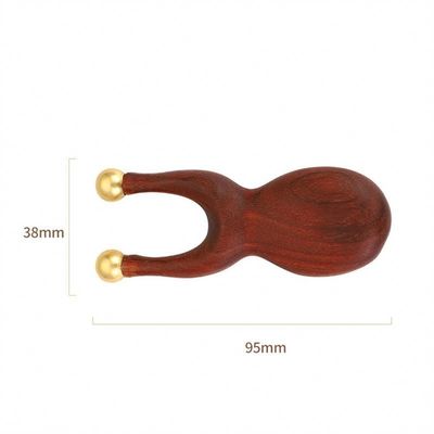 ISO9001 Certified Brass Eye Massage Tool for Nasal Bridge Sandalwood Facial Gua Sha Massage Comb 95*38mm Size