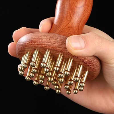 Gua Sha Function Brass Universal Meridian Massage Comb Body Massage Brush Scalp Relax And Hair Growth Head Massage Tool