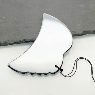 Silver Terahertz Beauty Plate Scraping Massage Tool for a Luxurious and Rejuvenating Experience