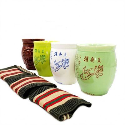 Body Massage Function Handheld Ceramic Gua Sha Cup for Meridian Dredging and Moxibustion Treatment