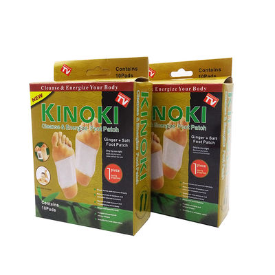 White/gold Herbal Detox Foot Pads 100% Natural Bamboo Extract for Stress Relief and Cleansing Muscles