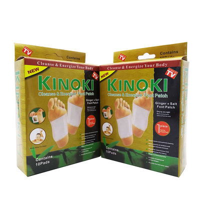White/gold Herbal Detox Foot Pads 100% Natural Bamboo Extract for Stress Relief and Cleansing Muscles