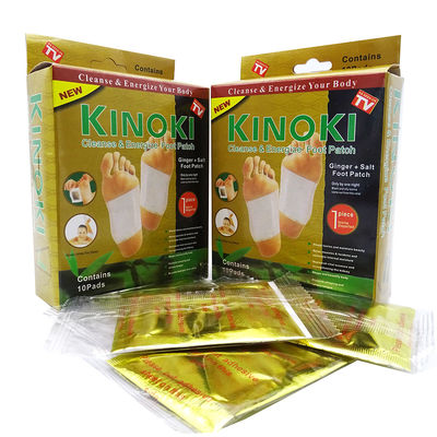 White/gold Herbal Detox Foot Pads 100% Natural Bamboo Extract for Stress Relief and Cleansing Muscles