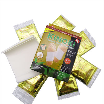 White/gold Herbal Detox Foot Pads 100% Natural Bamboo Extract for Stress Relief and Cleansing Muscles