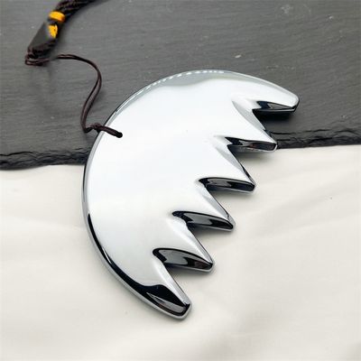 Body Massage Silver Six-tooth Terahertz Gua Sha Board Scalp Comb Guasha Energy Stone Head Massager Health Care Salon Beauty Tool