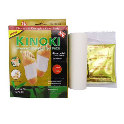 Deep Natural Cleansing 10 Ginger Foot Pads and 10 Adhesive Sheets for Anti-Stress Relief