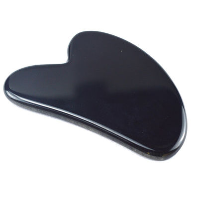 Heart Shape Black Obsidian Guasha 100% Natural Jade Board Gua Sha Scraping Massage Tool Customized Logo for Customization