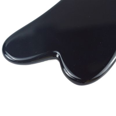 Heart Shape Black Obsidian Guasha 100% Natural Jade Board Gua Sha Scraping Massage Tool Customized Logo for Customization