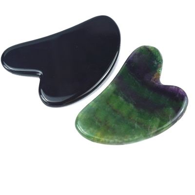 Heart Shape Black Obsidian Guasha 100% Natural Jade Board Gua Sha Scraping Massage Tool Customized Logo for Customization