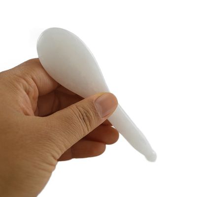 Healthcare Product Polished White Jade Stick Acupuncture Points Stone Guasha Pen Chinese Style Face Massage Gua Sha Stick
