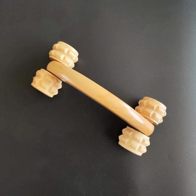 Wood Handheld Body Roller 4 Wheels Balls Massager for Arm Leg Back Foot Hand Neck Shoulder Muscle Pain Relief Massage Tool