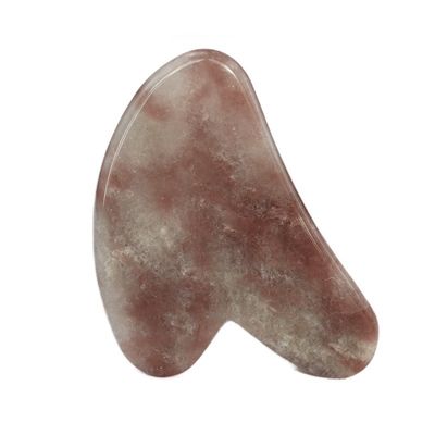 2024 Natural Strawberry Crystal Jade Gua Sha Heart Shape Face Scraping Massage Guasha Board for Full-body Massage Area