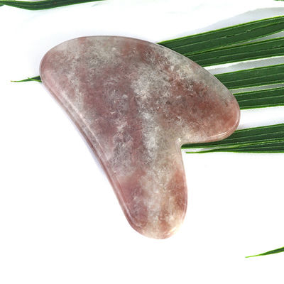 2024 Natural Strawberry Crystal Jade Gua Sha Heart Shape Face Scraping Massage Guasha Board for Full-body Massage Area