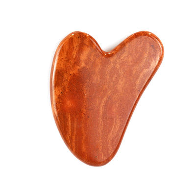 Body Massage Red Jasper Guasha Tool Jade Stone Facial Skincare Scraper Custom Logo Heart Shape Face Gua Sha Massager Tool