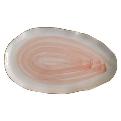 Ceramic Fish Plate for Serving Fruit Salad Pasta Main Course Dishwasher and Microwave Safe Irregular Shape