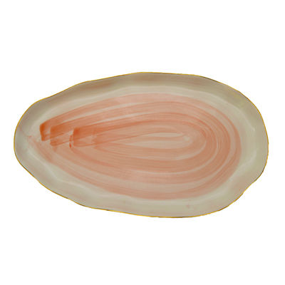 Ceramic Fish Plate for Serving Fruit Salad Pasta Main Course Dishwasher and Microwave Safe Irregular Shape