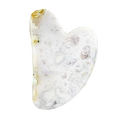 Customized Logo Availabled Heart Shaped Sakura Agate Jade Gua Sha Facial Tool for Massage Tools Natural Guasha Face Tools