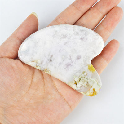 Customized Logo Availabled Heart Shaped Sakura Agate Jade Gua Sha Facial Tool for Massage Tools Natural Guasha Face Tools