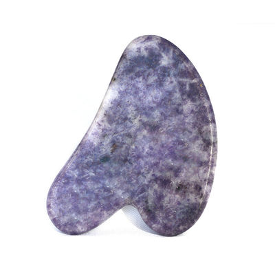 Body Massage Equipment Natural Heart Shape Purple Stone Gua Sha Scraping Board for Muscle Relaxation and Skin Health Spa