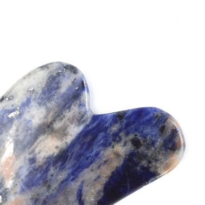 Body Massage Equipment Custom Logo Heart Shape Natural Sodalite Gua Sha Stone Self Skin Care Spa Facial Lifting Beauty Salon