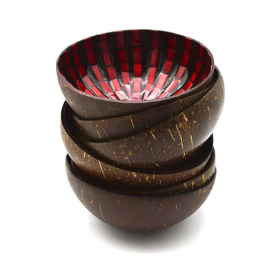 12-15cm Gemstone Handmade Coconut Bowl Eco Home Decor Vegan Salad Smoothie Snack Vegetarian Wooden Natural Coconut Shell