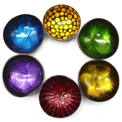 12-15cm Gemstone Handmade Coconut Bowl Eco Home Decor Vegan Salad Smoothie Snack Vegetarian Wooden Natural Coconut Shell
