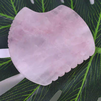 Custom Logo Shell Shape Rose Quartz Gua Sha Massage Tool for Muscle Massage and Self Skin Care Spa Beauty Equipment