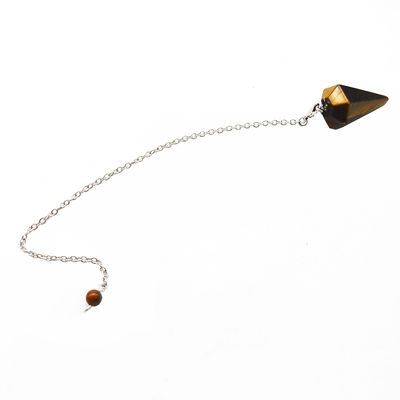 Exquisite Natural Tiger Eye Chakra Pendulum Crystal Pendant Necklace for Men and Women Bohemian