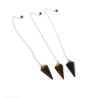 Exquisite Natural Tiger Eye Chakra Pendulum Crystal Pendant Necklace for Men and Women Bohemian